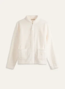 VESTE ZIPPÉE EN POLAIRE POCHES PLAQUÉES ÉCRU