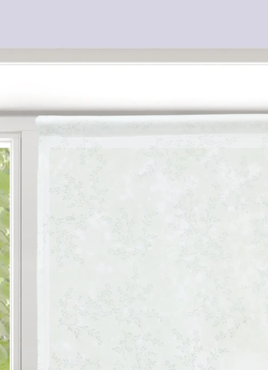VITRAGE DÉVORÉ IMPRIMÉ FLORAL L60 X H120 CM BLANC