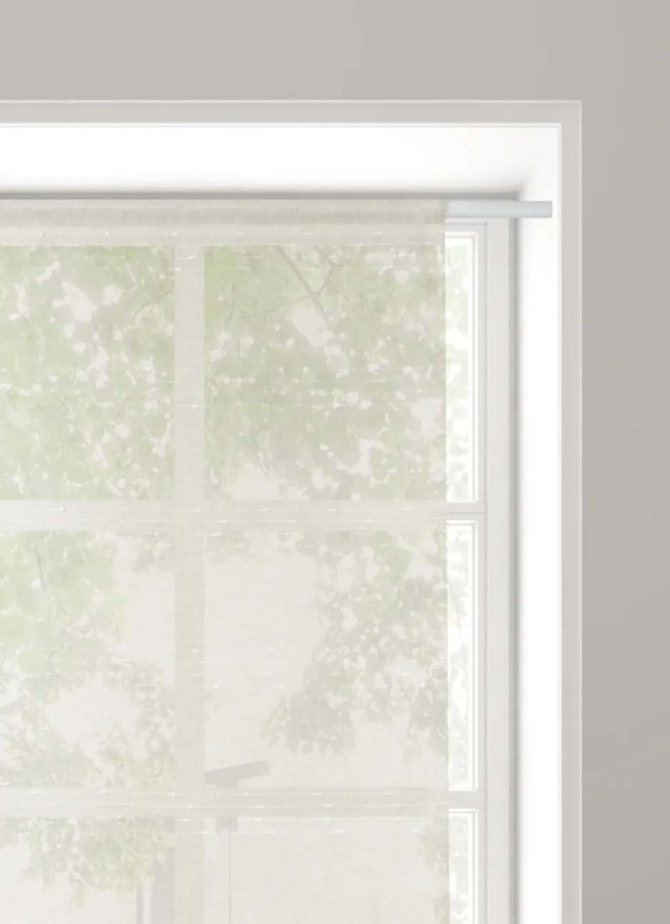 VITRAGE RAYURES HORIZONTALES EN RELIEF 90 X 160CM ECRU