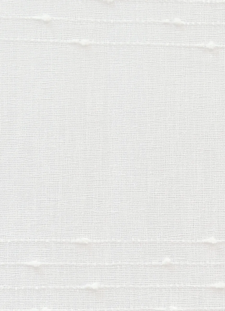 VITRAGE RAYURES HORIZONTALES EN RELIEF 90 X 160CM BLANC