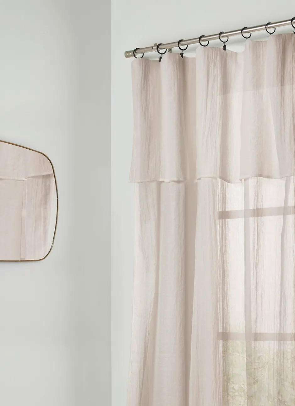 VOILAGE LÉGÈREMENT FROISSÉ FINITION DROITE H300 CM BEIGE