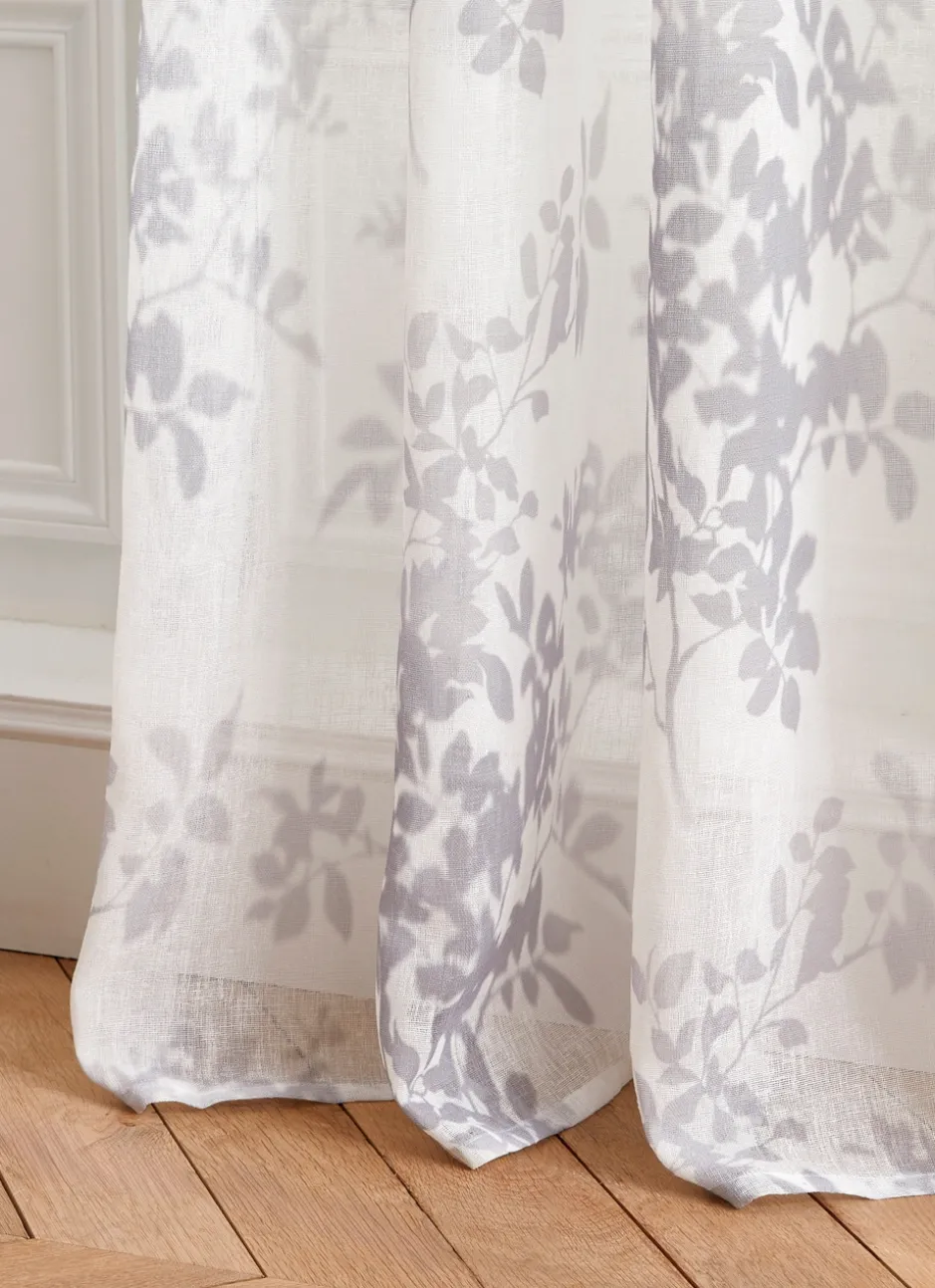 VOILAGE TAMISANT MOTIF VÉGÉTAL BLANC